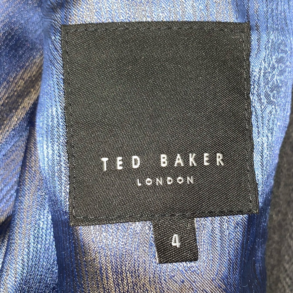 Ted Baker Men Cashmere Wool Grey Mens Coat Size 4 Large - Picture 4 of 5